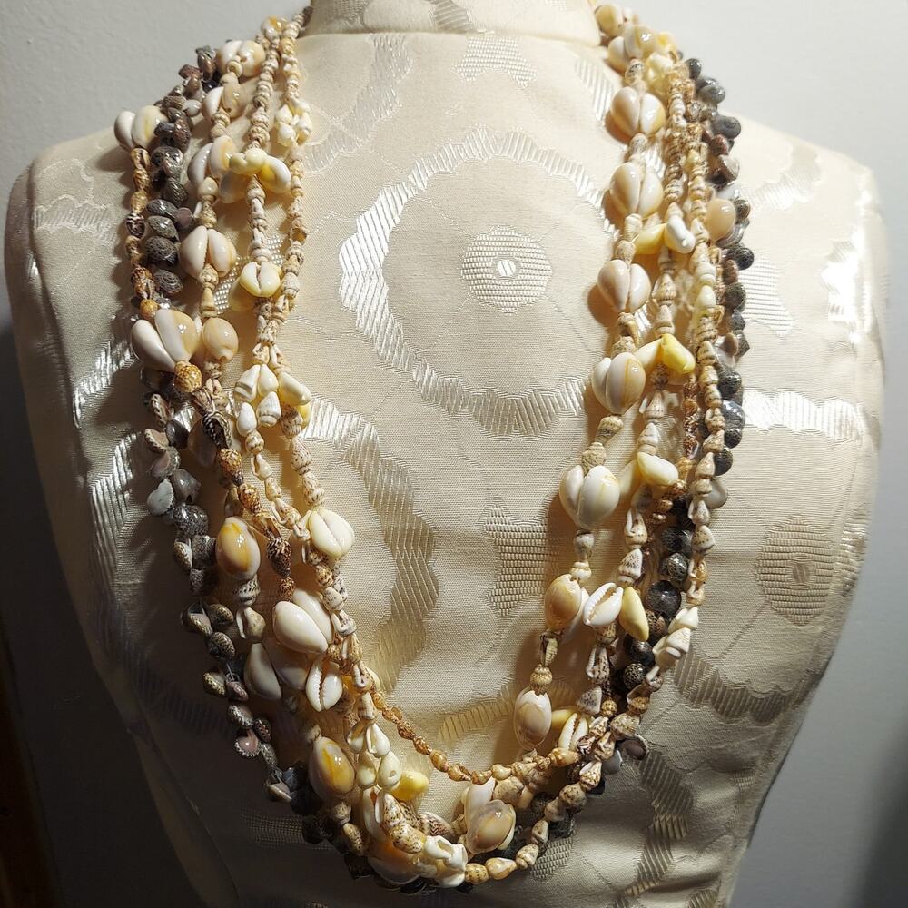 Vintage All Natural Sea Shell Necklace Set of 5 Gorgeous Boho Beach Necklaces #2